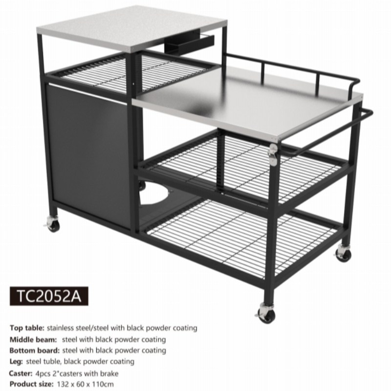 Többfunkciós cserélhető konyhai polc szervező tároló rack konyhai munkaasztal 2db 6 hüvelykes PE kerekek